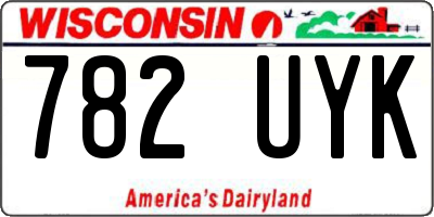 WI license plate 782UYK