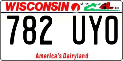 WI license plate 782UYO