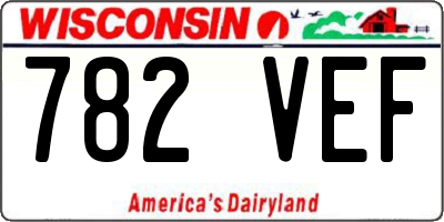 WI license plate 782VEF