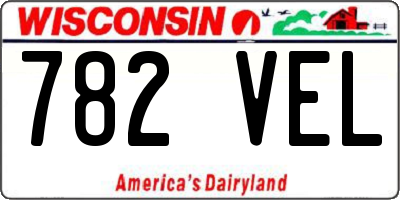 WI license plate 782VEL