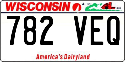 WI license plate 782VEQ