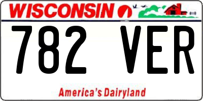 WI license plate 782VER