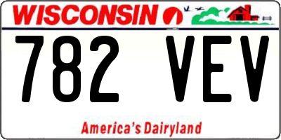 WI license plate 782VEV