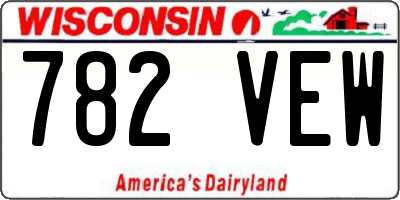 WI license plate 782VEW