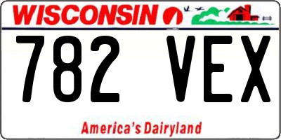 WI license plate 782VEX