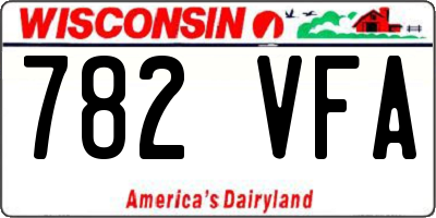 WI license plate 782VFA