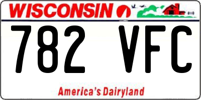 WI license plate 782VFC