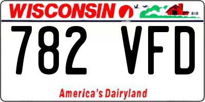 WI license plate 782VFD