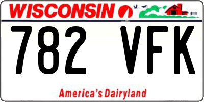 WI license plate 782VFK