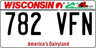 WI license plate 782VFN