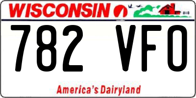 WI license plate 782VFO