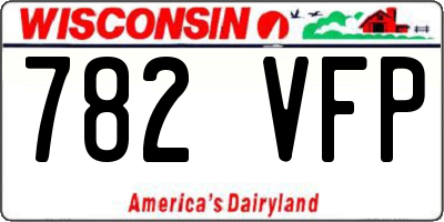 WI license plate 782VFP