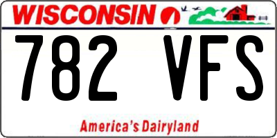 WI license plate 782VFS