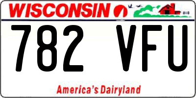 WI license plate 782VFU