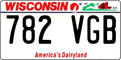 WI license plate 782VGB