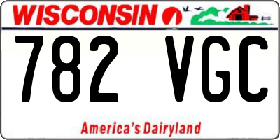 WI license plate 782VGC