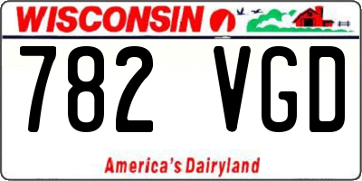 WI license plate 782VGD