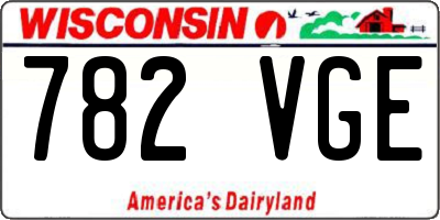 WI license plate 782VGE