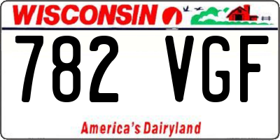 WI license plate 782VGF