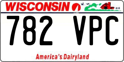 WI license plate 782VPC