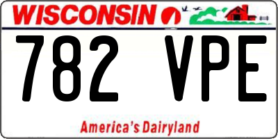 WI license plate 782VPE