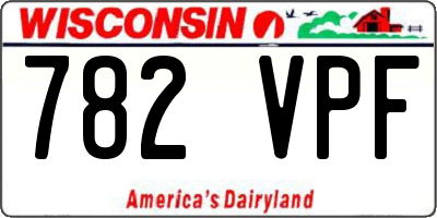 WI license plate 782VPF