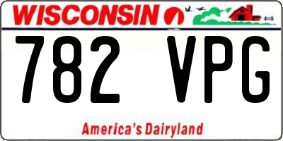 WI license plate 782VPG