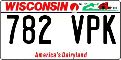 WI license plate 782VPK