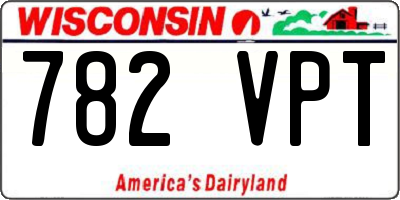 WI license plate 782VPT