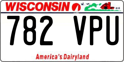 WI license plate 782VPU