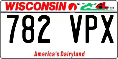 WI license plate 782VPX