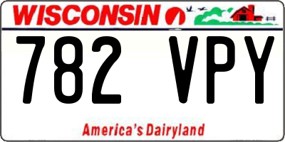 WI license plate 782VPY