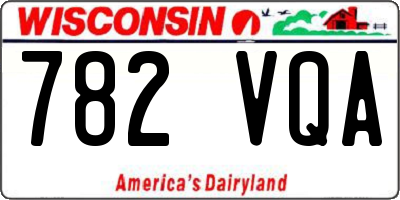 WI license plate 782VQA