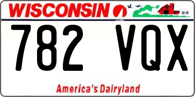 WI license plate 782VQX