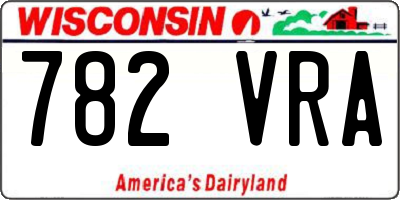 WI license plate 782VRA