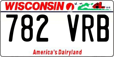 WI license plate 782VRB
