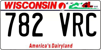 WI license plate 782VRC