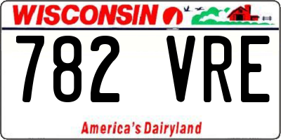 WI license plate 782VRE