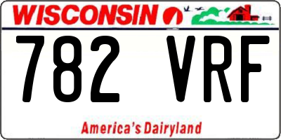 WI license plate 782VRF
