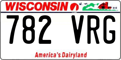 WI license plate 782VRG