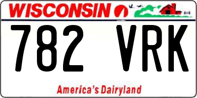 WI license plate 782VRK