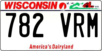 WI license plate 782VRM