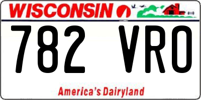 WI license plate 782VRO