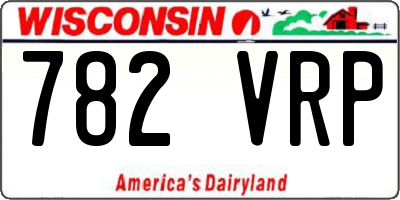 WI license plate 782VRP