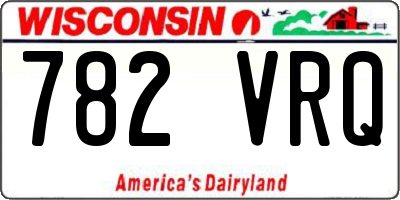 WI license plate 782VRQ