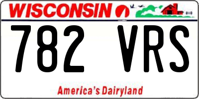 WI license plate 782VRS