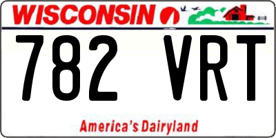 WI license plate 782VRT