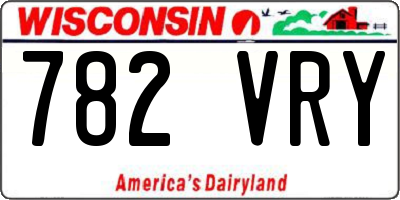 WI license plate 782VRY