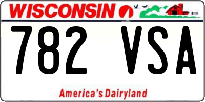 WI license plate 782VSA