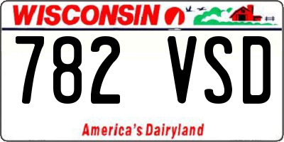 WI license plate 782VSD